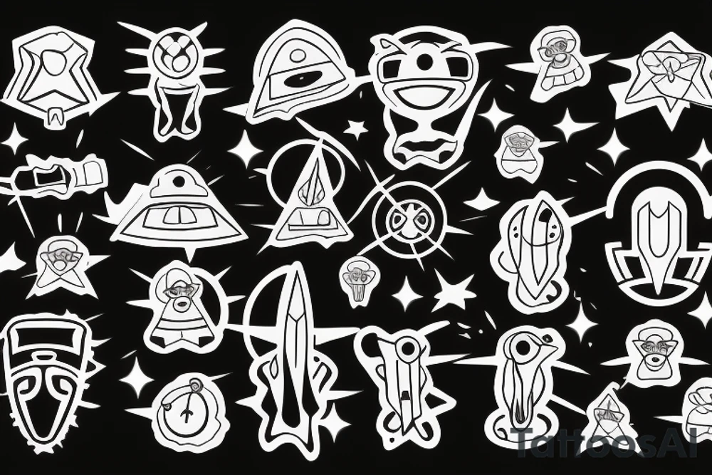 UFO with a beam of light tattoo idea