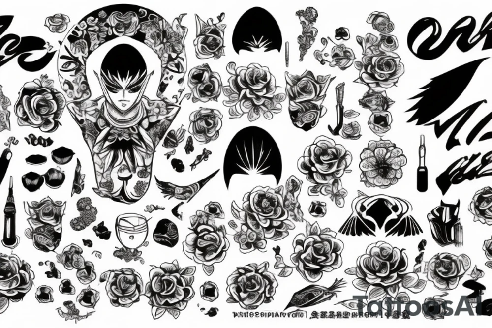 рыба дракон гейша tattoo idea