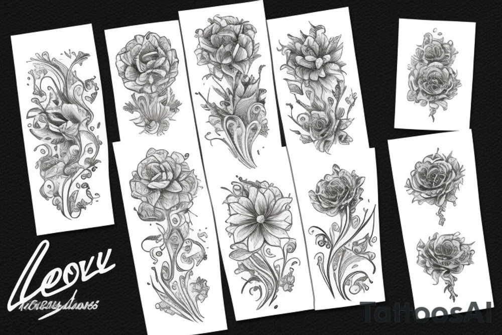 Flower art-nouvau tattoo idea