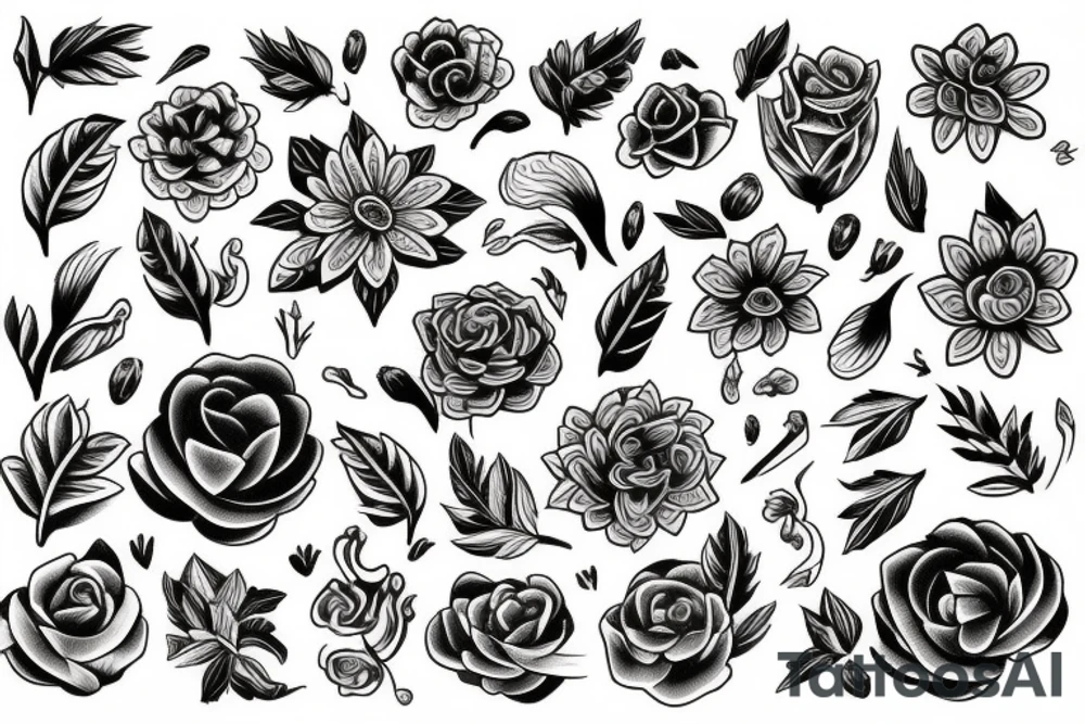 Flower art-nouvau tattoo idea