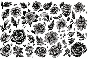 Flower art-nouvau tattoo idea