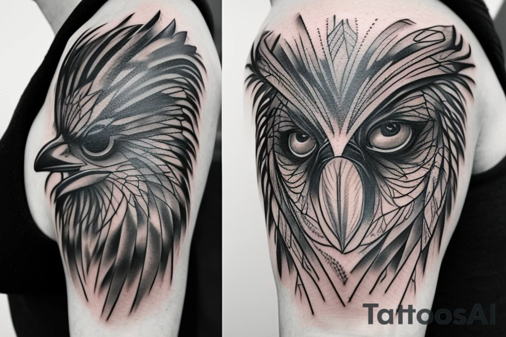 Watch, crow, lines tattoo idea