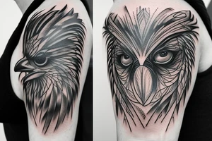 Watch, crow, lines tattoo idea