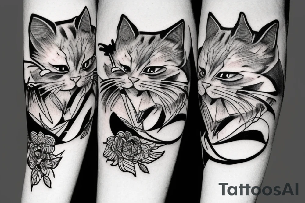 Angry cat tattoo idea