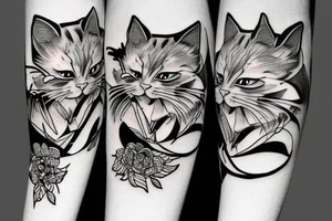 Angry cat tattoo idea
