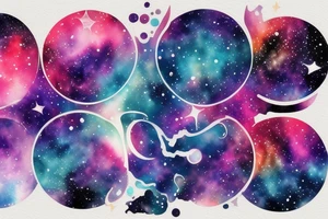 space nebula with a question mark in the center tattoo idea