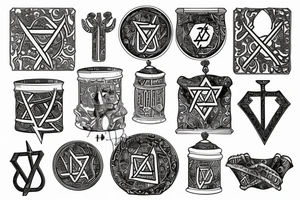 ancient Jewish paraphernalia tattoo idea