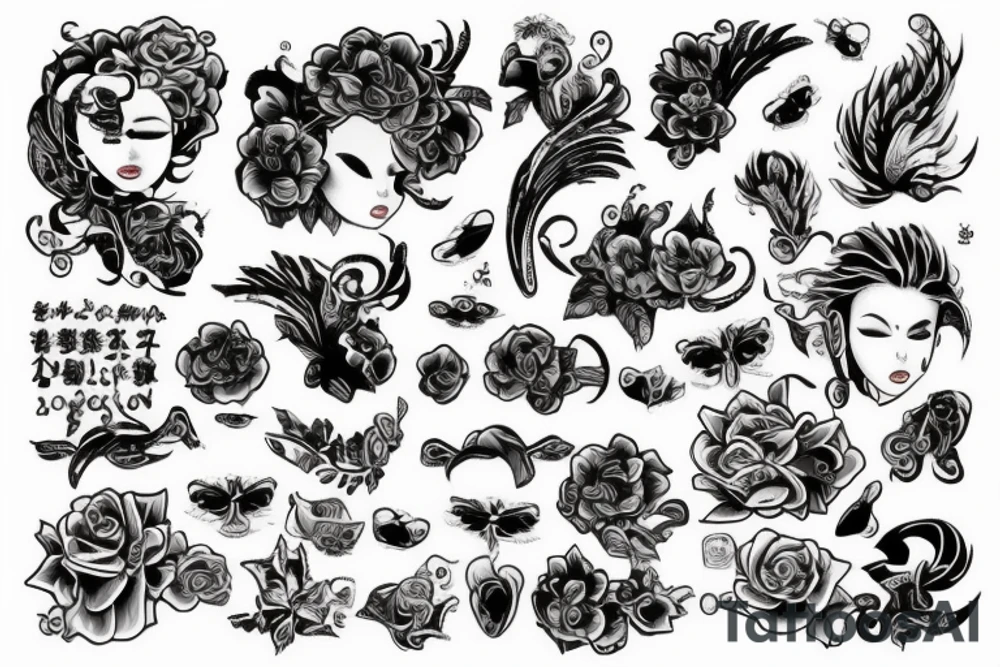 Японский дракон борется с карпом tattoo idea