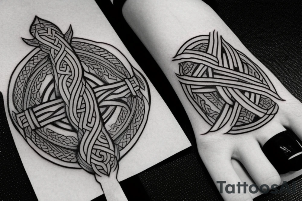 viking tattoo on hand tattoo idea