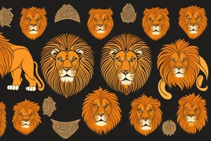Orange lion like golden lion of Georgia tattoo idea