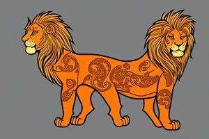 Orange lion like golden lion of Georgia tattoo idea