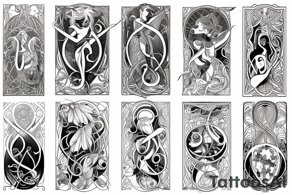 Music 
art nouveau tattoo idea