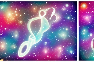 space nebula with a question mark in the center tattoo idea