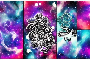space nebula with a question mark in the center tattoo idea