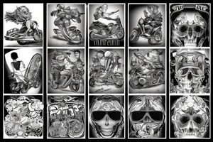 Dirty style of art of guy on motorcycle tattoo idea