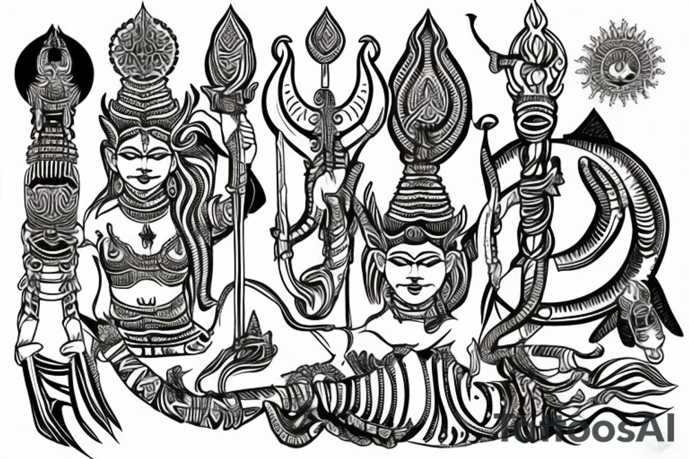 Trident of Lord Shiva tattoo idea
