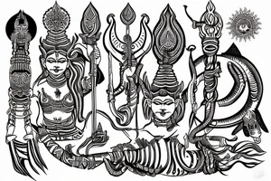 Trident of Lord Shiva tattoo idea