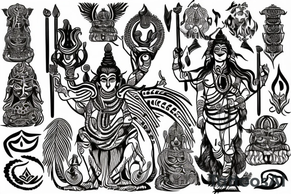 Trident of Lord Shiva tattoo idea