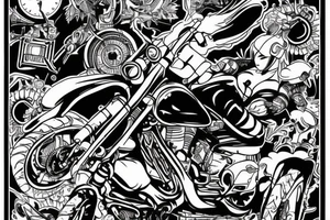 Dirty style of art of guy on motorcycle tattoo idea