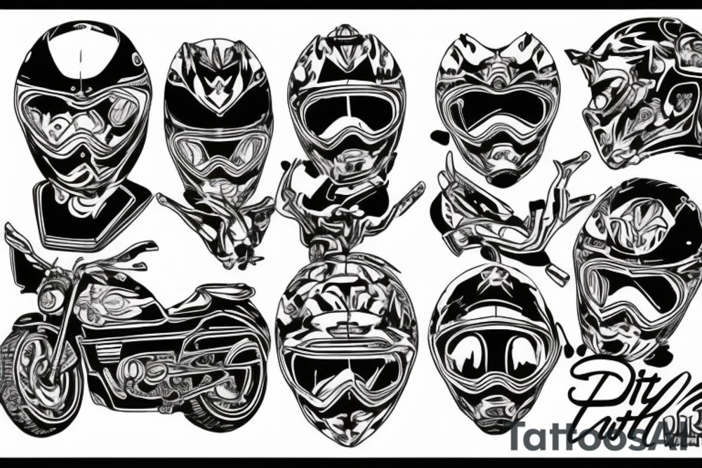 Dirty style of art of guy on motorcycle tattoo idea
