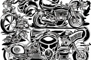 Dirty style of art of guy on motorcycle tattoo idea
