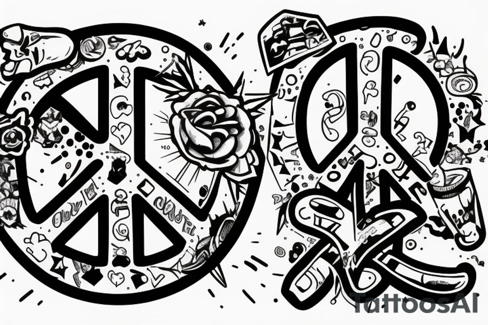 Peace sign tattoo idea