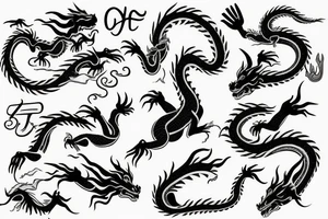Dragon on back with scenery tattoo idea
