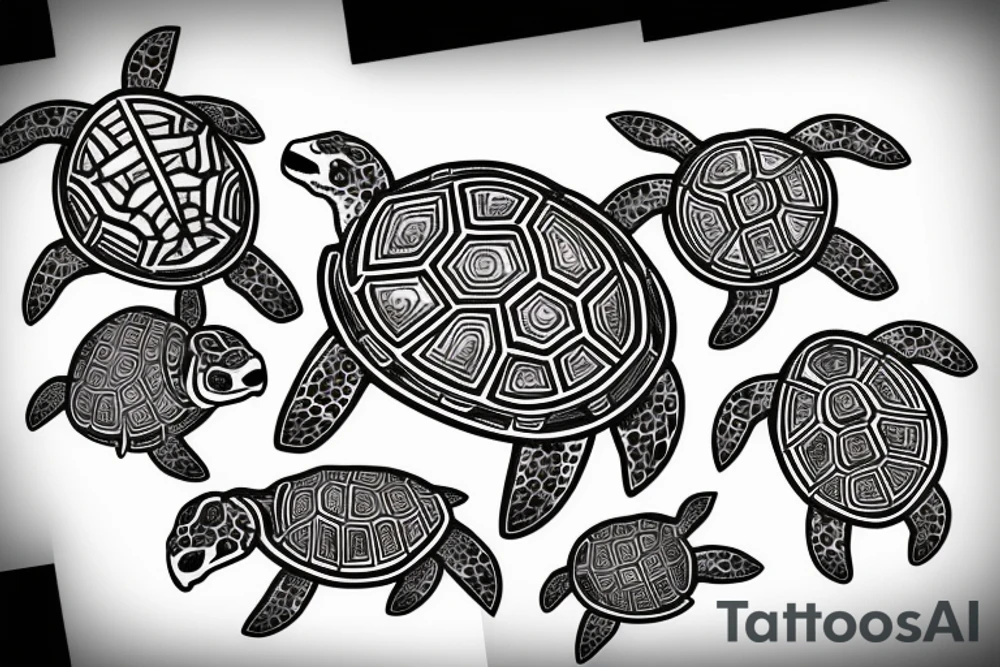 palenesia, turtle, amulet, protection, rings, family tattoo idea