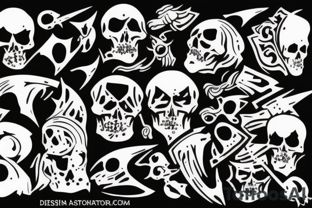 Russian attack of deadman tattoo idea