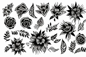 Lighting flowers tattoo idea