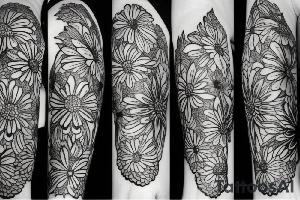 Lighting flowers tattoo idea