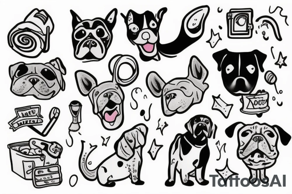 Dog on in a sweater tattoo idea