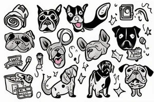 Dog on in a sweater tattoo idea