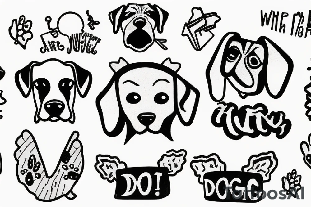 Dog on in a sweater tattoo idea