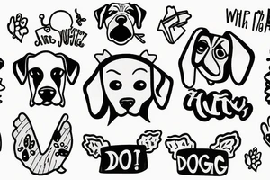 Dog on in a sweater tattoo idea