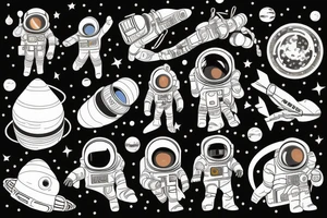 Astronaut on the background of space tattoo idea