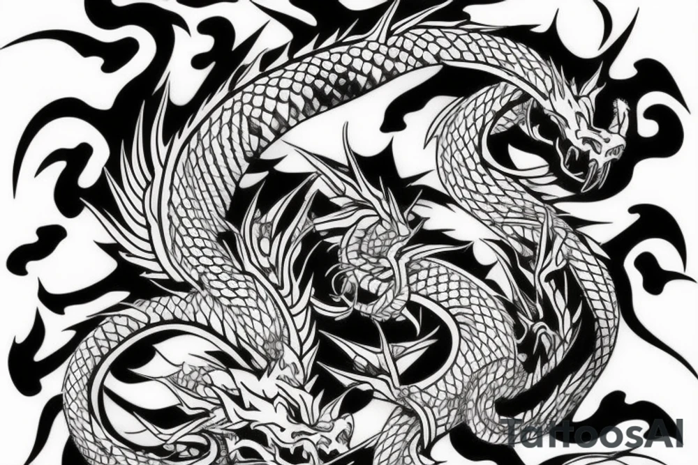 Yakuza style dragon tattoo tattoo idea