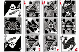black cat playing cards with cockroach tattoo idea