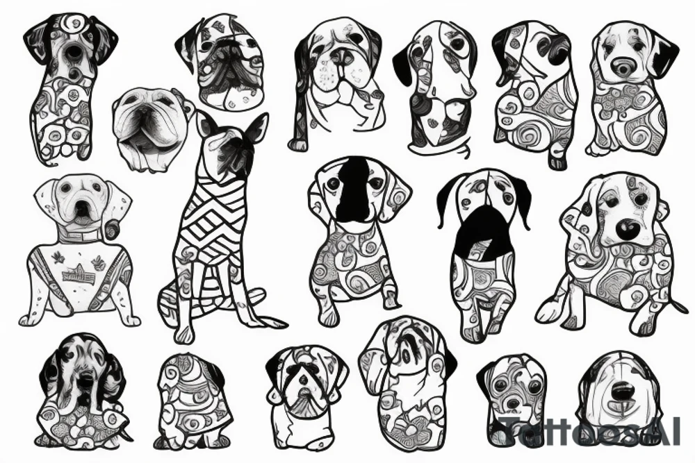Dog on in a sweater tattoo idea