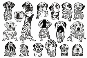 Dog on in a sweater tattoo idea