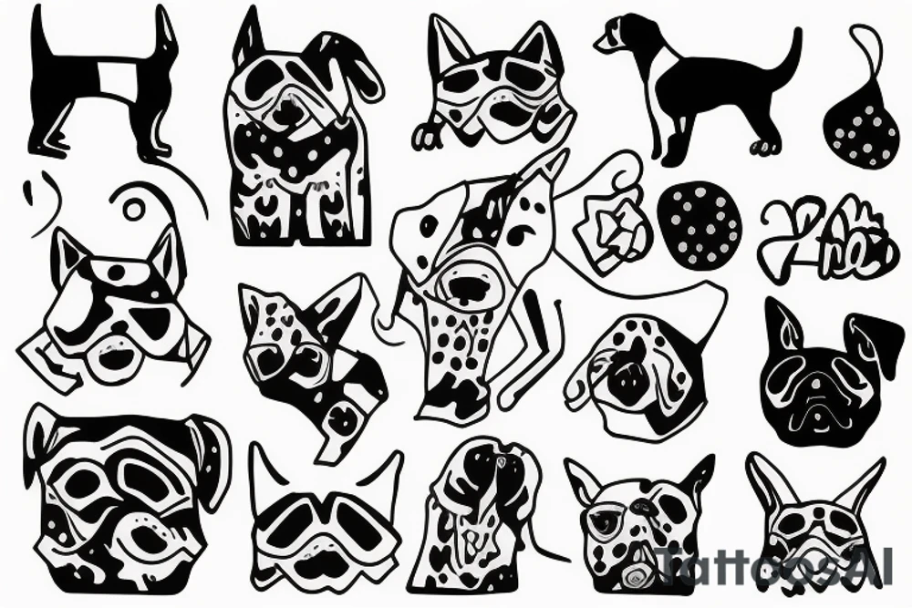 Dog on in a sweater tattoo idea
