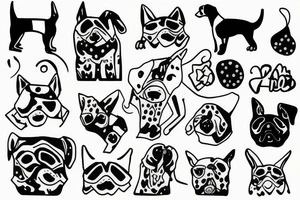 Dog on in a sweater tattoo idea