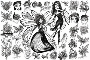 a fairy drawn into a magical whirlpool tattoo idea