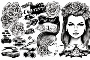 Girl in car tattoo idea