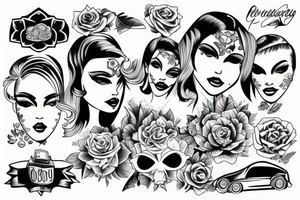 Girl in car tattoo idea