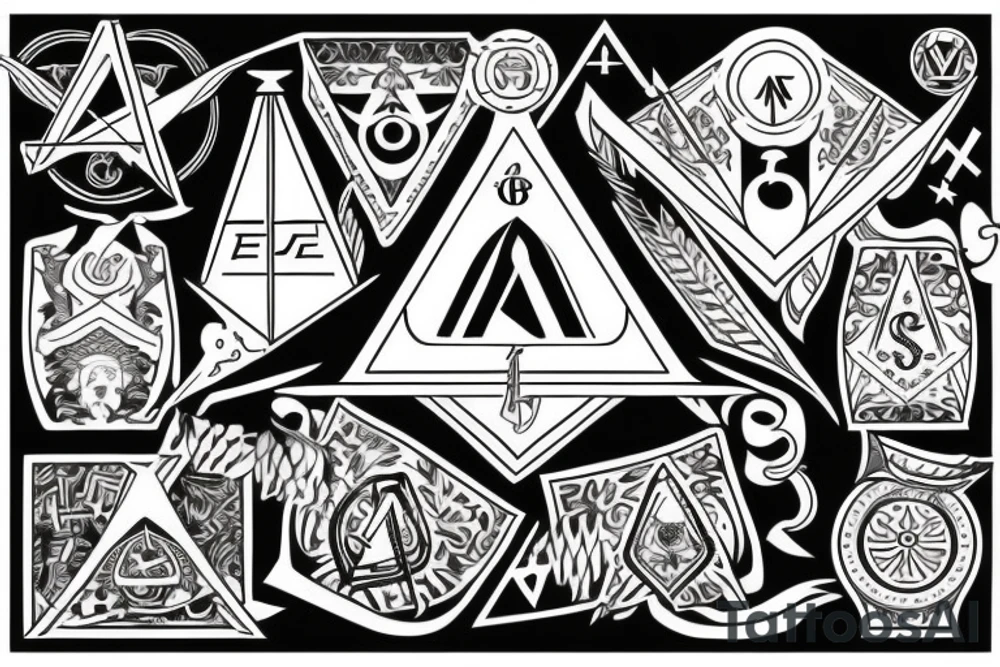 masonic symbol around the world tattoo idea