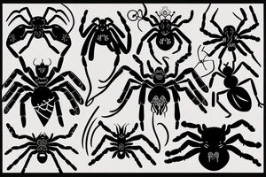 spiders and scorpions in viking style tattoo idea