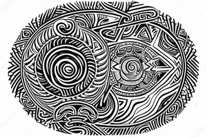 sun, rounded ray of light, spiral inside, round shape between rays tattoo idea