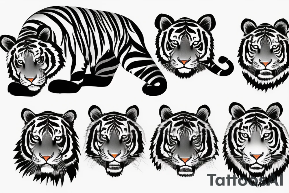 Japanese tiger on the hill tattoo idea