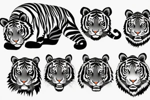 Japanese tiger on the hill tattoo idea